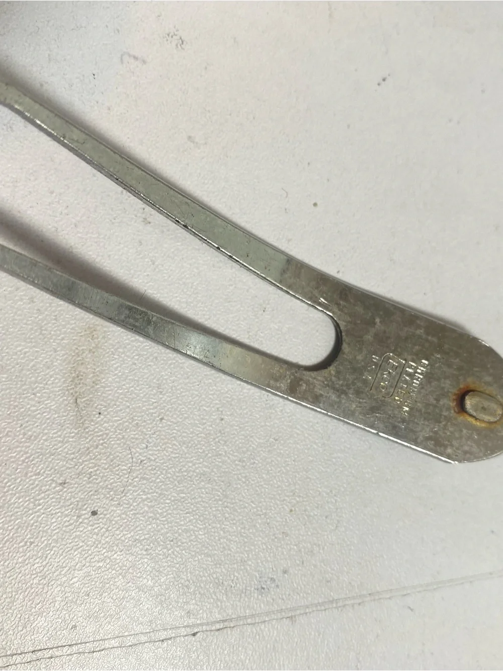 Vintage EKCO Floral Meat Carving Fork 12.5” Two Prong USA